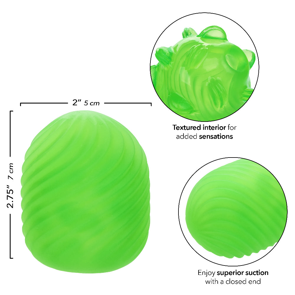 Pop Sock Textured Reversible Masturbator Soft Tight Stretchy Green Strokers - Cup|Egg
