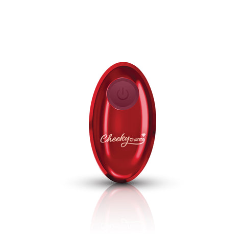 Cheeky Charms Red Vibrating Metal Butt Plug Small > Anal Range > Vibrating Butt Plugs