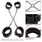 Euphoria Collection Black Hog Tie with Adjustable Velvet and Vegan Leather Cuffs, 9 to 10 Inch Circumference > Bondage Gear > Restraints