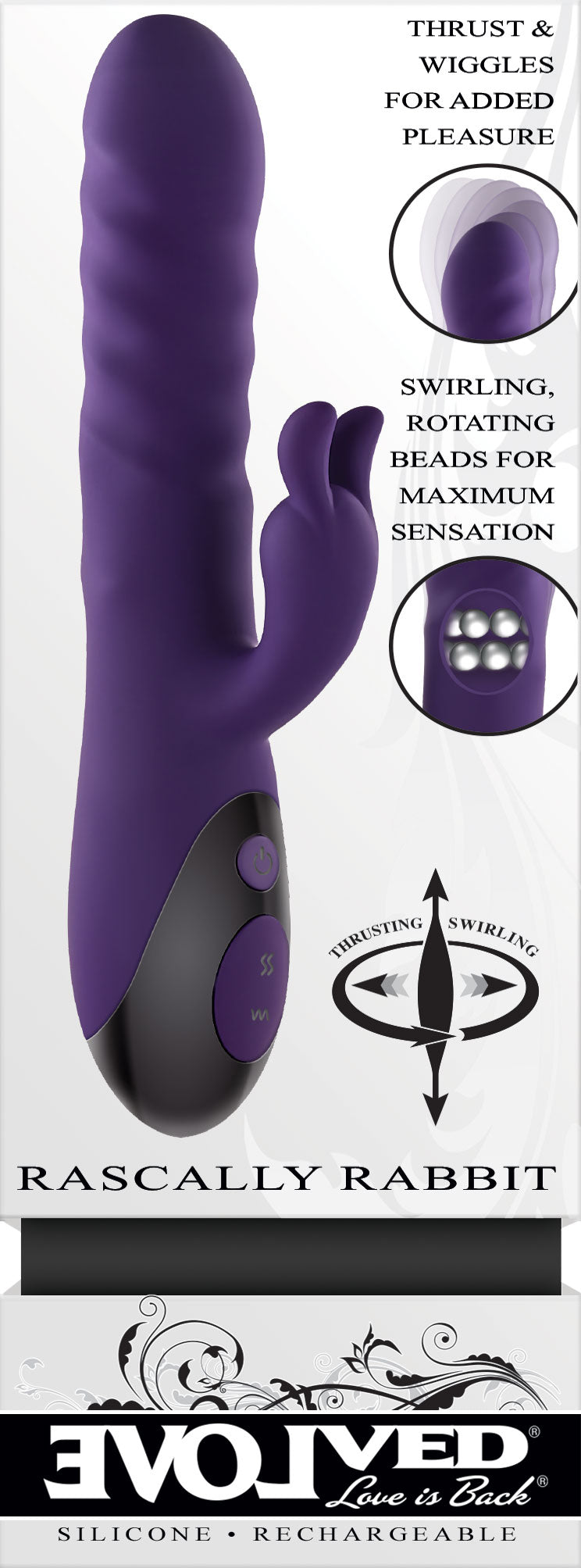 Evolved Rascal Rabbit 22.9 cm Rabbit Vibrator > Vibrators > Ladies > Rabbit