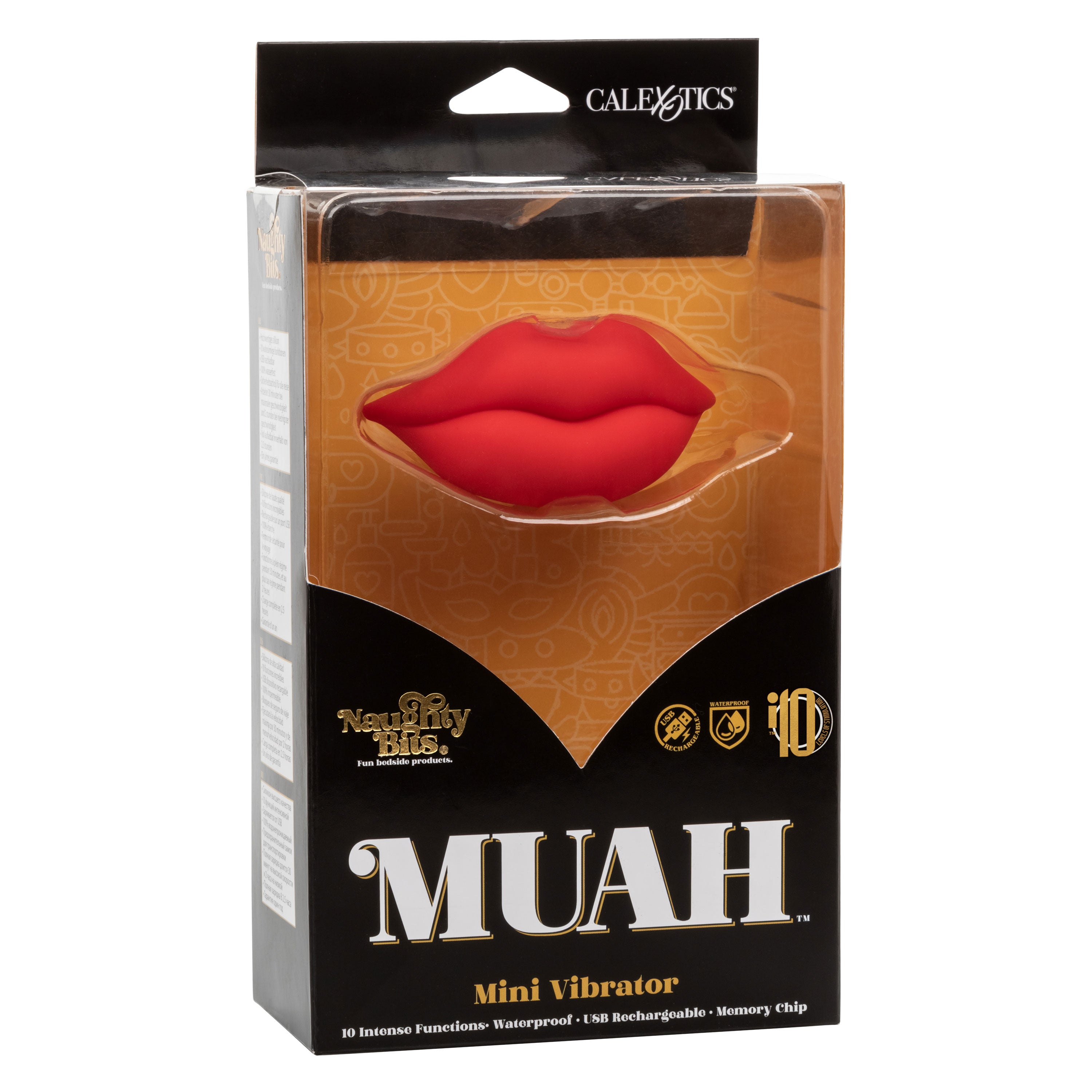 Naughty Bits MUAH Mini Red Lip-Shaped Silicone Vibrator 3.25 Inches Waterproof > Vibrators > Standard Vibrators
