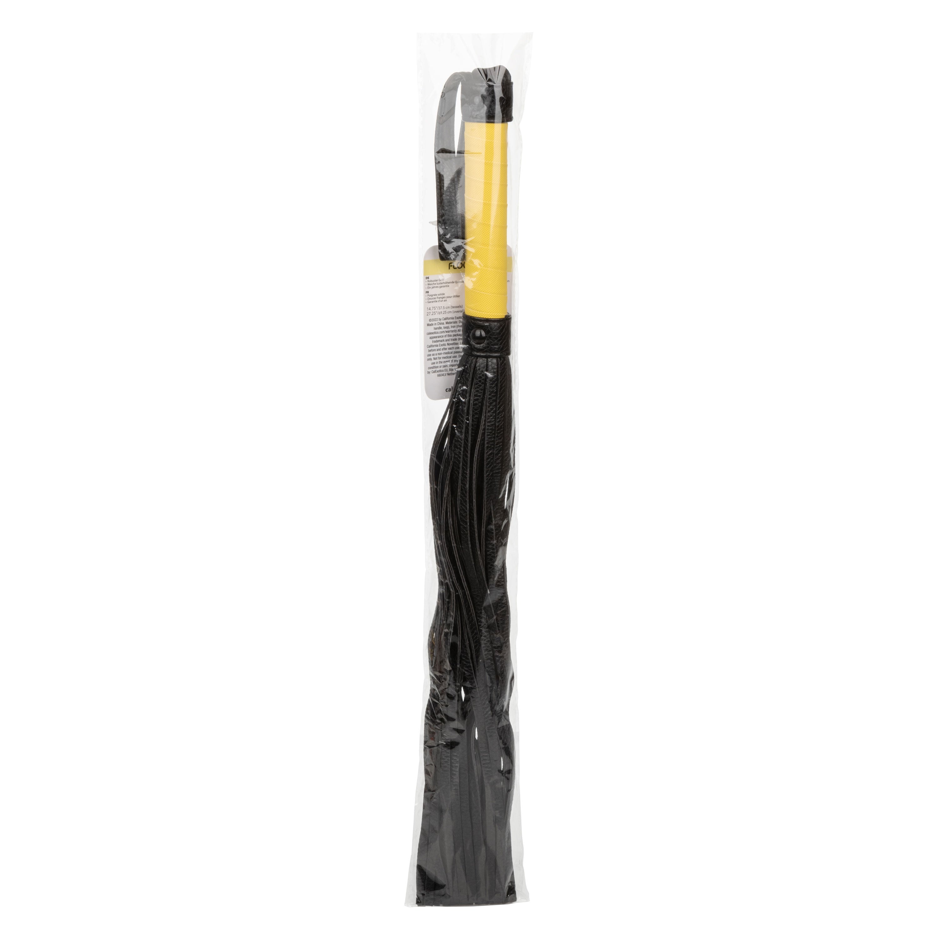 Boundless Flogger Vegan Leather BDSM Hand Whip with Textured Handle and Black Tassels Whips & Paddles