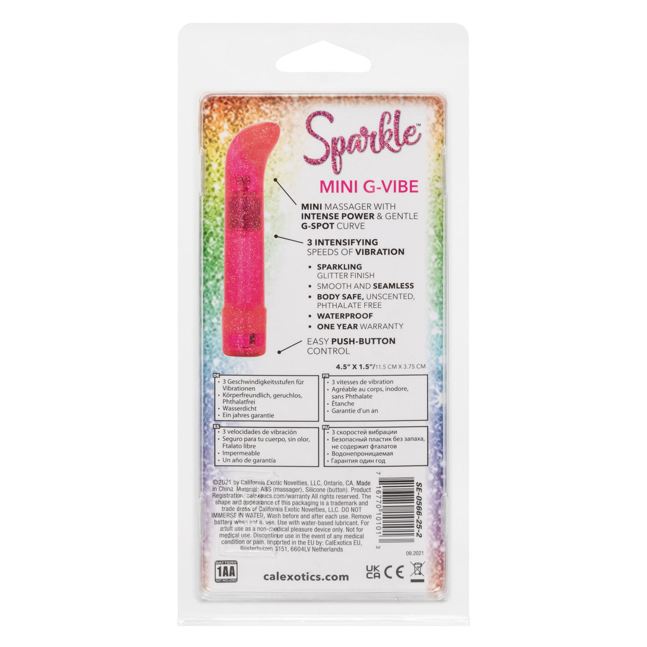 Sparkle Mini G-Vibe Pink Mini G Massager With 3 Speeds Waterproof 4.5 Inch Vibrators - G Spot
