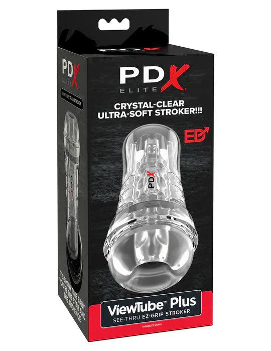 Pdx Elite Viewtube Plus (Clear) – See-Thru Stroker Clear > Sex Toys For Men > Masturbators > Manual