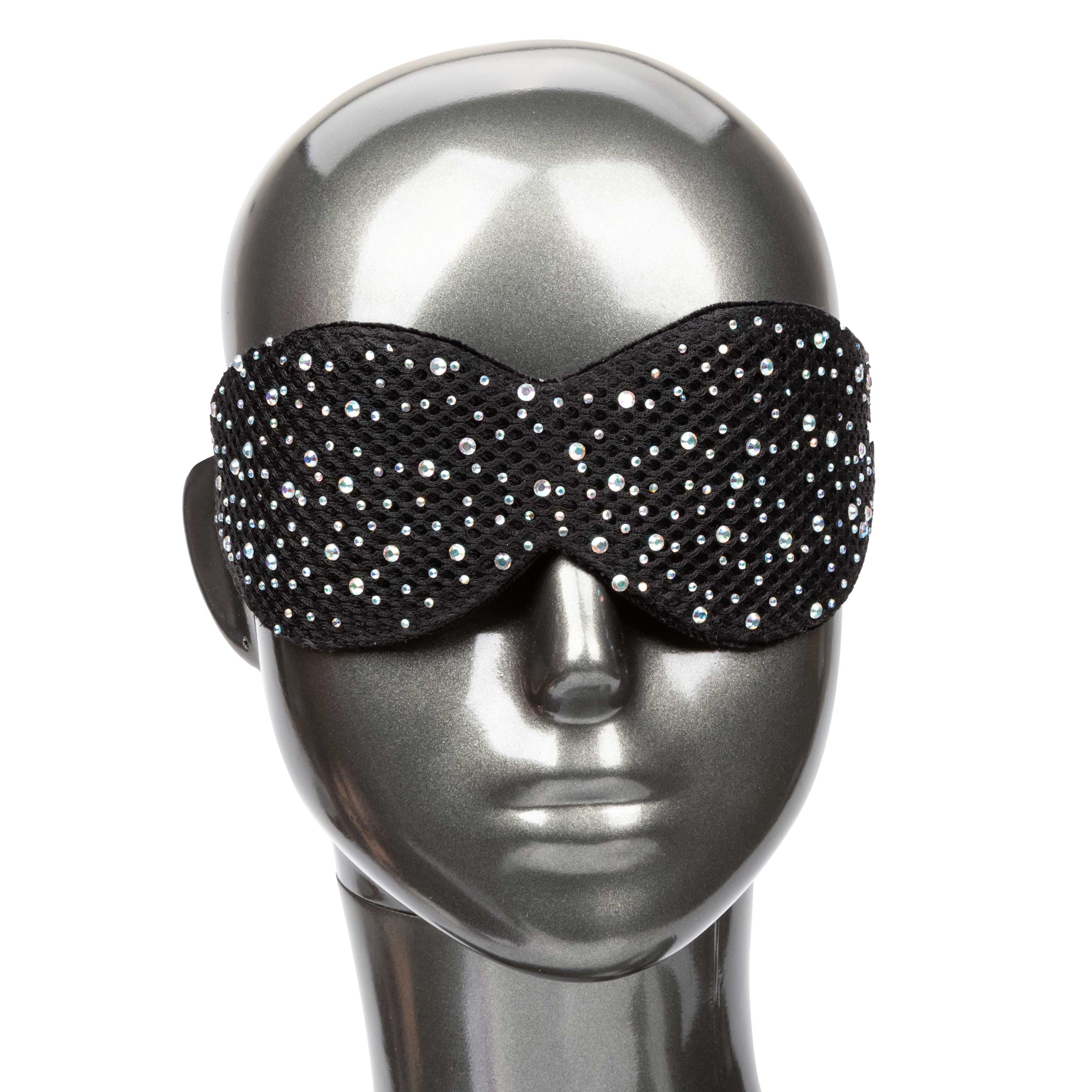 Radiance Blackout Eye Mask with Black Rhinestones and Plush Lining Masks