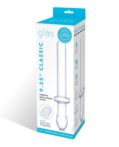 Glas 9.25" Classic Smooth Dual-Ended Clear Borosilicate Glass Dildo Clear DONGS Glass