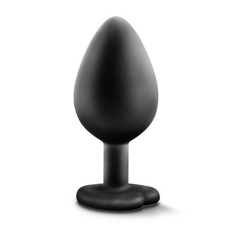 Temptasia Medium Black Bling Butt Plug Satin Smooth Anal Toy Butt Plugs