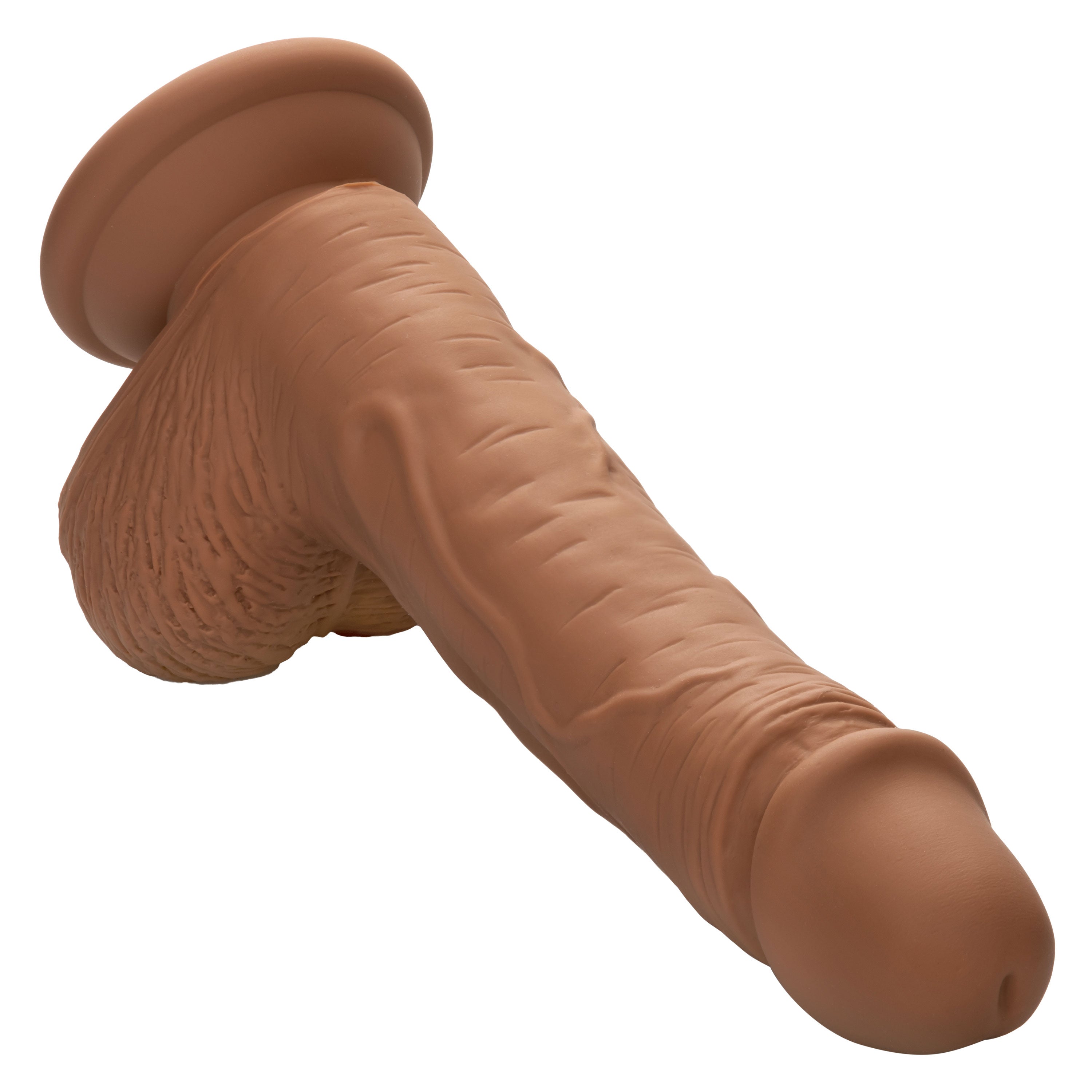 Dual Density Silicone Studs 5 Inch 12.75 cm Brown Realistic Flexible Design with Suction Cup Base > Dildos > Slim Dildos