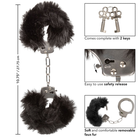 Ultra Fluffy Black Furry Bondage Cuffs For Couples Play > Bondage Gear > Handcuffs