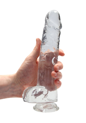 RealRock Crystal Clear 9 Inch Realistic Dildo With Balls – Body-Safe Dildo > Dildos > Realistic Dildos