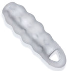 Invader Cocksheath Cool Ice 6.5 Inch Textured Silicone Sleeve for Girth Enhancement Clear > Sex Toys For Men > Penis Sleeves