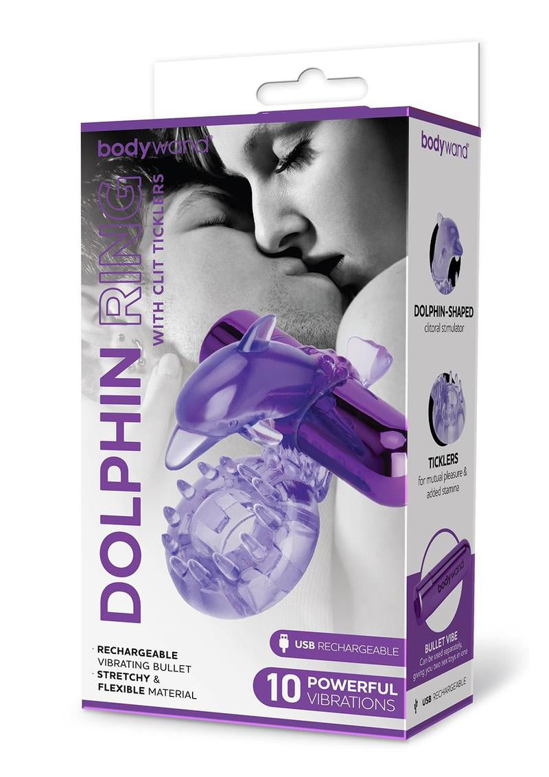 Bodywand Dolphin Ring with Clit Ticklers > Cock Ring > Vibrating