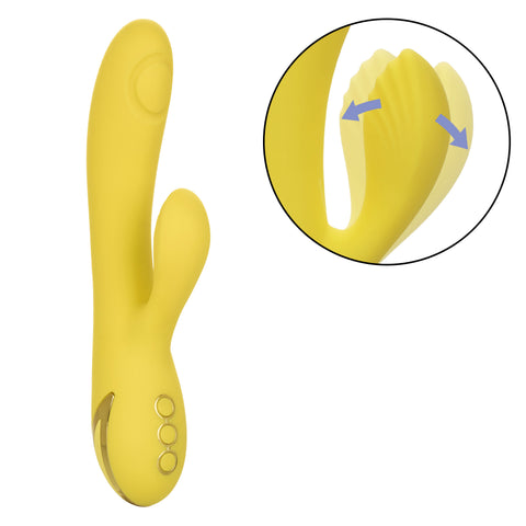 California Dreaming San Diego Seduction Yellow Silicone Dual-Action Massager with Triple Motors and 10 Functions > Vibrators > Ladies > Rabbit