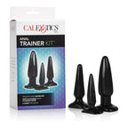 CalExotics Anal Trainer Kit Black 3 Graduated Sizes with Flanged Base > Anal Range > Butt Plug Kits