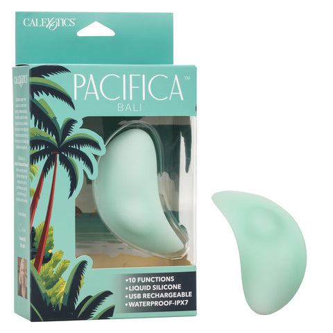 Pacifica™ Bali Curved Teaser in Mint Green Liquid Silicone with 10 Intense Functions, USB Rechargeable and Waterproof IPX7 Vibrators