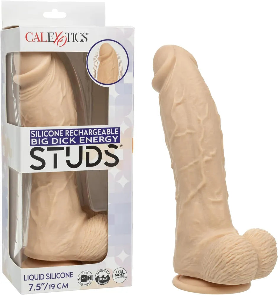 Big Dick Energy Studs – 7.5" Rechargeable Silicone Hands-Free Vibrator Ivory > Vibrators > Realistic Vibrators