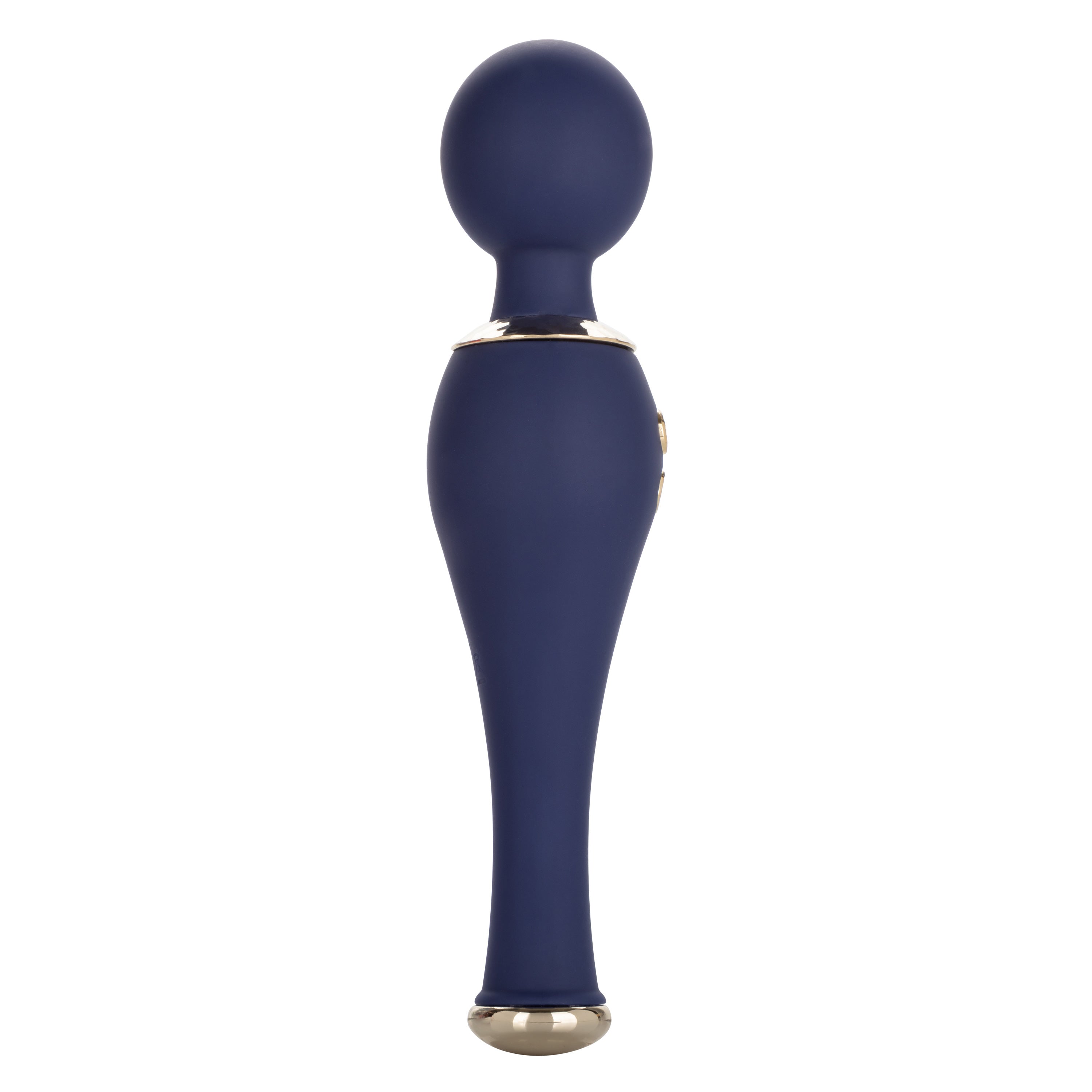 Chic Poppy Navy Blue Ultra-Plush Silicone Massager with 5 Vibration Levels and Gold Accents, Rechargeable, Waterproof > Sex Toys > Massage Wands Main image