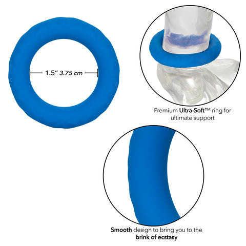 Link Up Ultra-Soft Max Neon Blue Silicone Enhancer Ring COCK RINGS