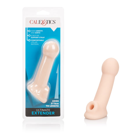 Ultimate Penis Extender Sleeve with Scrotum Support Strap Adds 2 Inches Length and Girth Flexible Flesh Color PureSkin Material SLEEVES