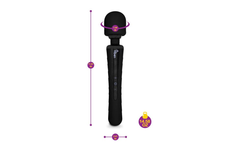 Viben Adult Toys Black Viben Obsession Rechargeable Wand Massager Black 850018691017