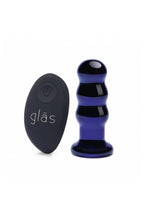 Gläs - 3.5 Rechargeable Remote Controlled Vibrating Beaded Butt Plug - Blue - Stag Shop