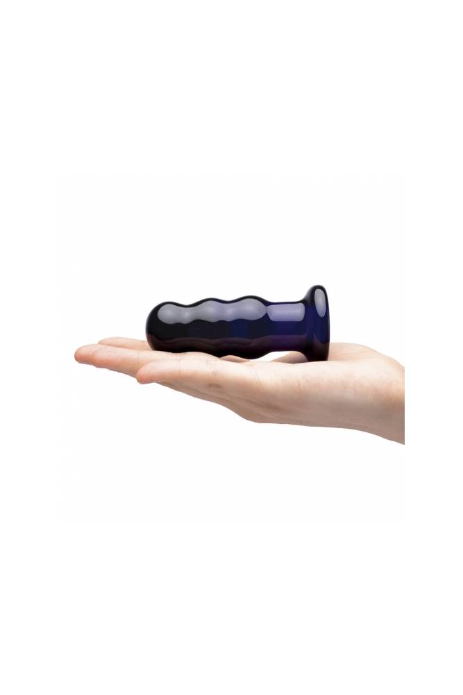 Gläs - 3.5 Rechargeable Remote Controlled Vibrating Beaded Butt Plug - Blue - Stag Shop