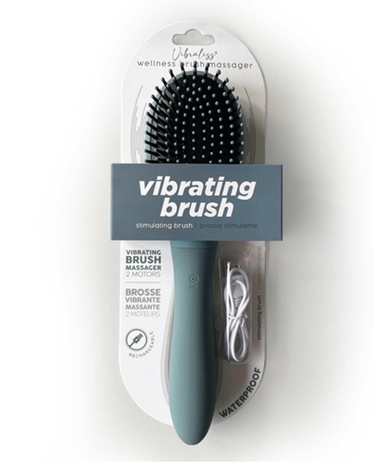 Vibraliss Luxury Vibrating Hairbrush with Dual Motor Grey Blue > Essentials > Bath & Body