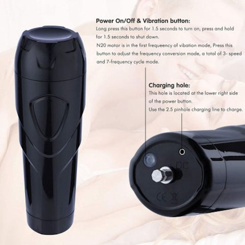 HiSmith - Vibrating Rechargeable Pussy Stroker with Black Case (KlicLok) Sex Machine Attachments