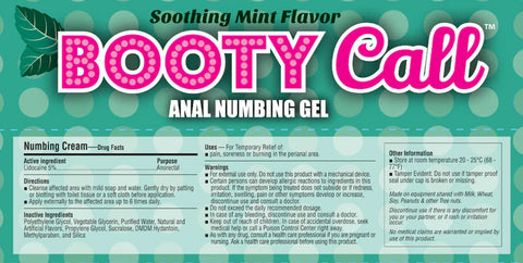 Booty Call Anal Numbing Gel Mint 60ml Anal Lubricant