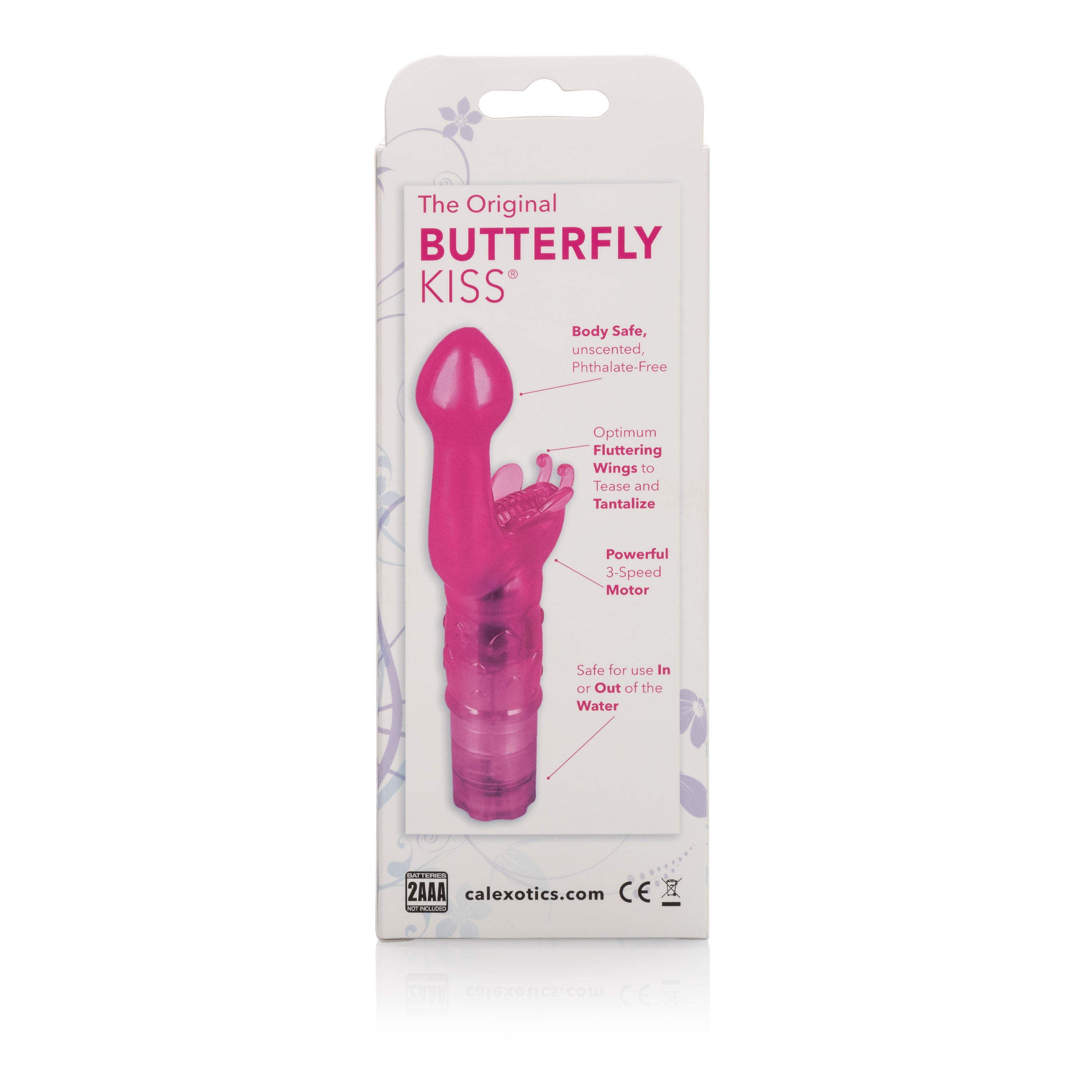 The Original Butterfly Kiss Pink Curvy Multi-Speed G-Spot and Clitoral Massager 2.75 Inch Vibrators - G Spot
