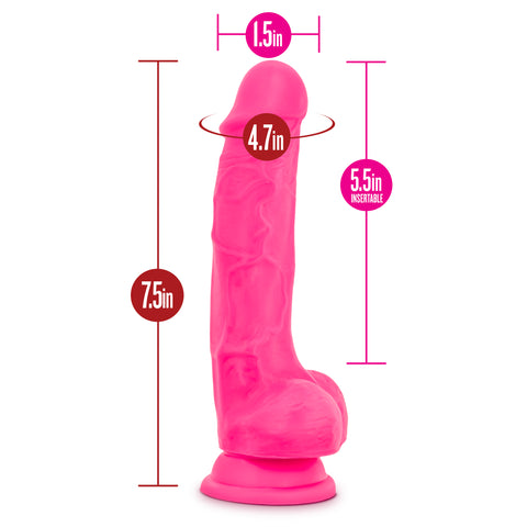 Ruse Hypnotize Hot Pink Dildo 7.5 Inch Length 1.5 Inch Width DONGS