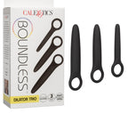Boundless Dilator Trio Black Silicone Set with Three Graduated Sizes and Easy Finger Loop > Sex Toys > Dilators