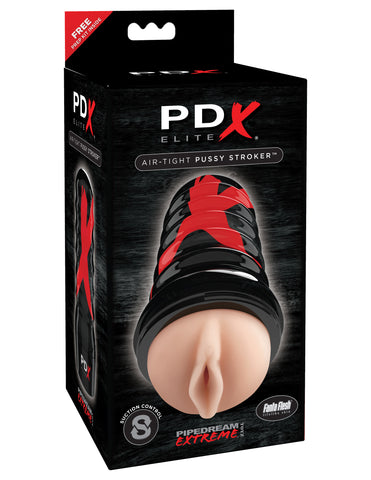 Pdx Elite Air Tight Pussy Stroker Black Strokers - Manual