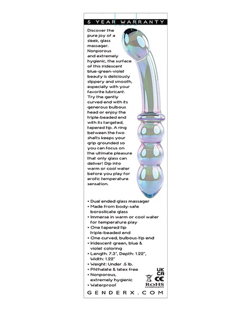 Gender X Lustrous Galaxy Wand – 18.5 cm Double-Ended Glass Massager > Glass > Dildos
