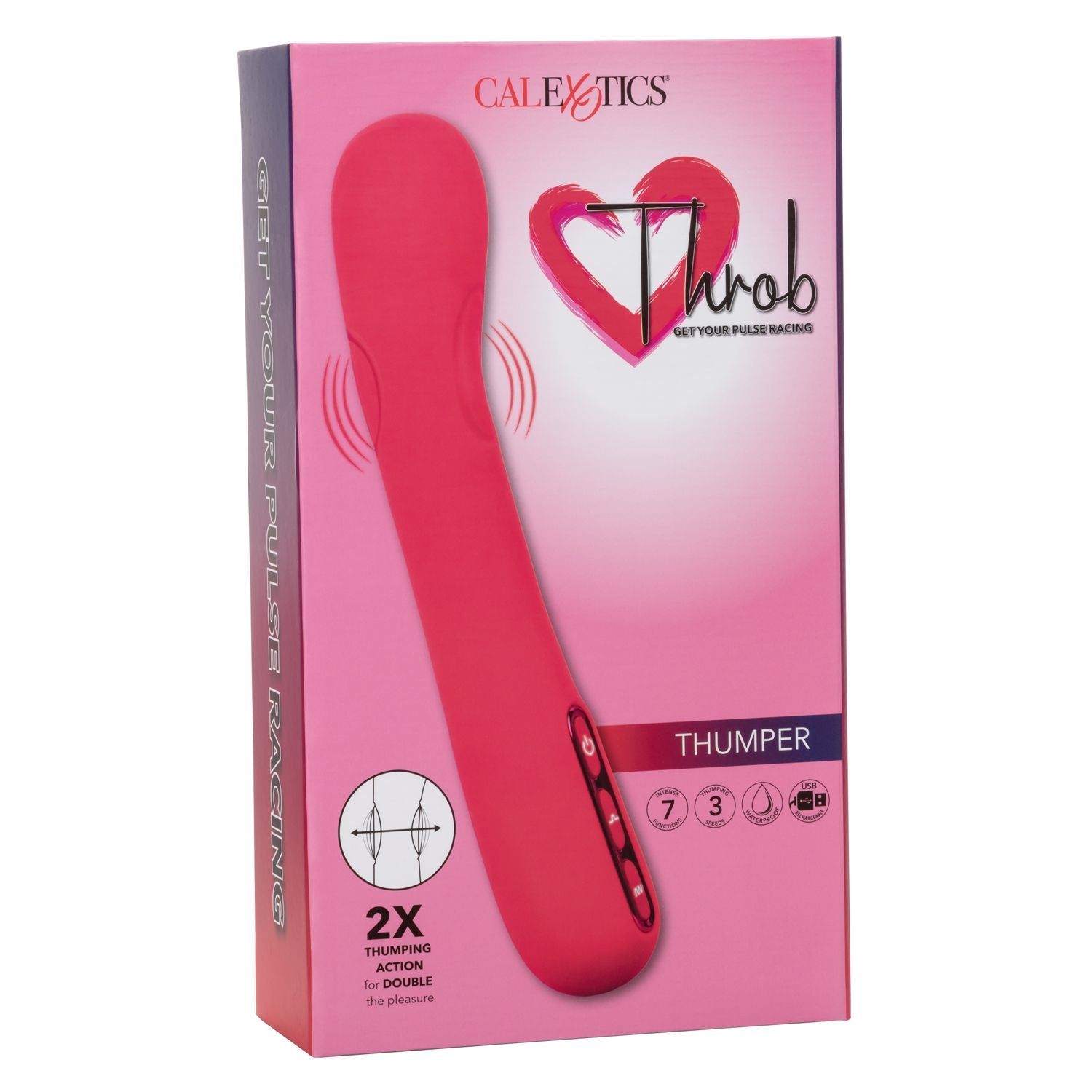 Throb Thumper Red Premium Silicone Massager with Dual Thumping Pads and 3-Speed Vibration > Vibrators > Standard Vibrators