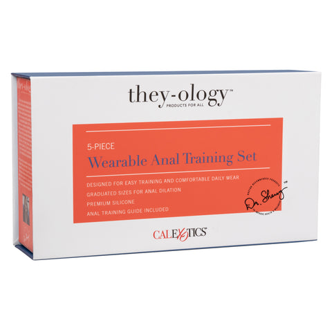 They-Ology 5-Piece Wearable Anal Training Set in Gradient Blue Silicone with Graduated Sizes > Anal Range > Butt Plug Kits