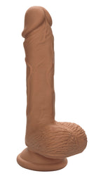 Dual Density Silicone Studs 5 Inch 12.75 cm Brown Realistic Flexible Design with Suction Cup Base > Dildos > Slim Dildos