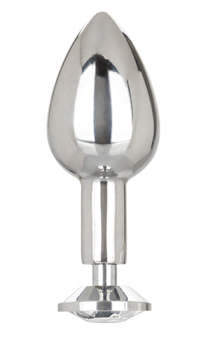 Star Fucker Mini Plug Black Silicone Dual Enhancer with Metal Probe and Sparkling Gem Base > Anal Range > Prostate Plugs