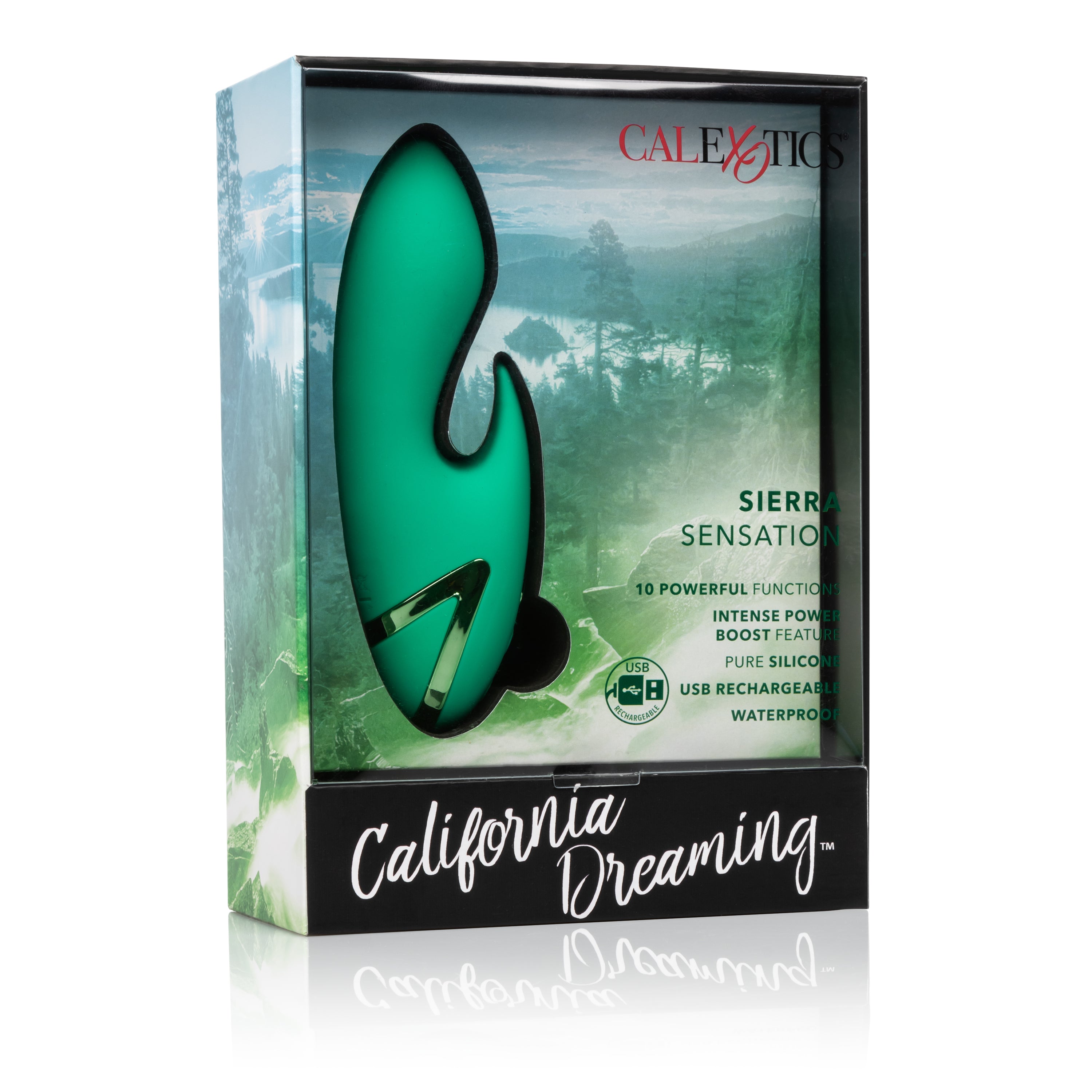 California Dreaming Sierra Sensation Flexible Teaser in Green with 10 Vibration Modes and Silicone Body > Vibrators > Ladies > Rabbit