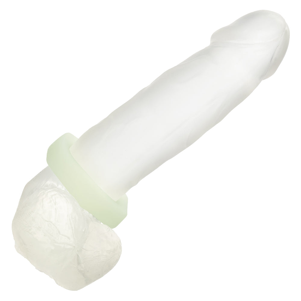Alpha Glow-In-The-Dark Liquid Silicone Prolong Sexagon Ring White Medium > Cock Ring > Single