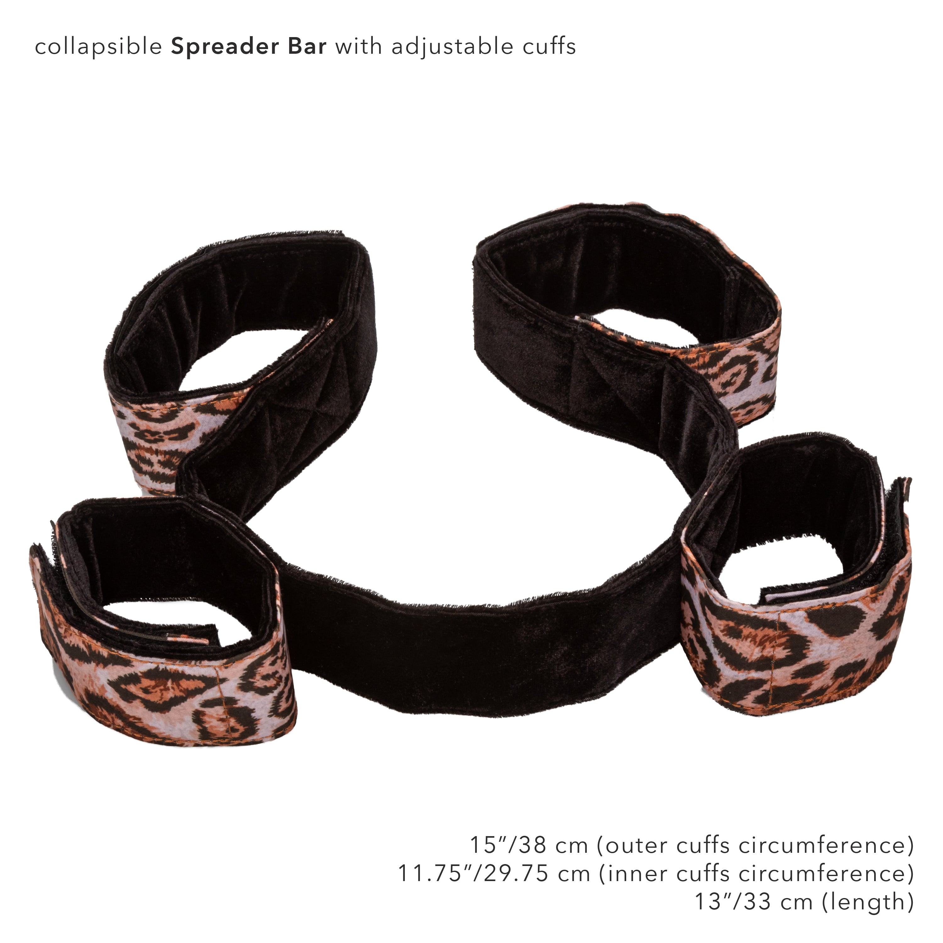 Unleashed Surrender Set Animal Print 8-Piece Travel-Ready Kink Kit with Adjustable Cuffs, Eye Mask, Ball Gag, Spreader Bar, and Roll-Up Case > Bondage Gear > Bondage Kits