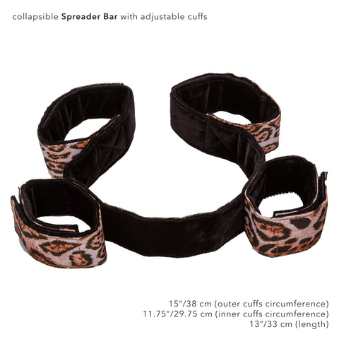 Unleashed Surrender Set Animal Print 8-Piece Travel-Ready Kink Kit with Adjustable Cuffs, Eye Mask, Ball Gag, Spreader Bar, and Roll-Up Case > Bondage Gear > Bondage Kits