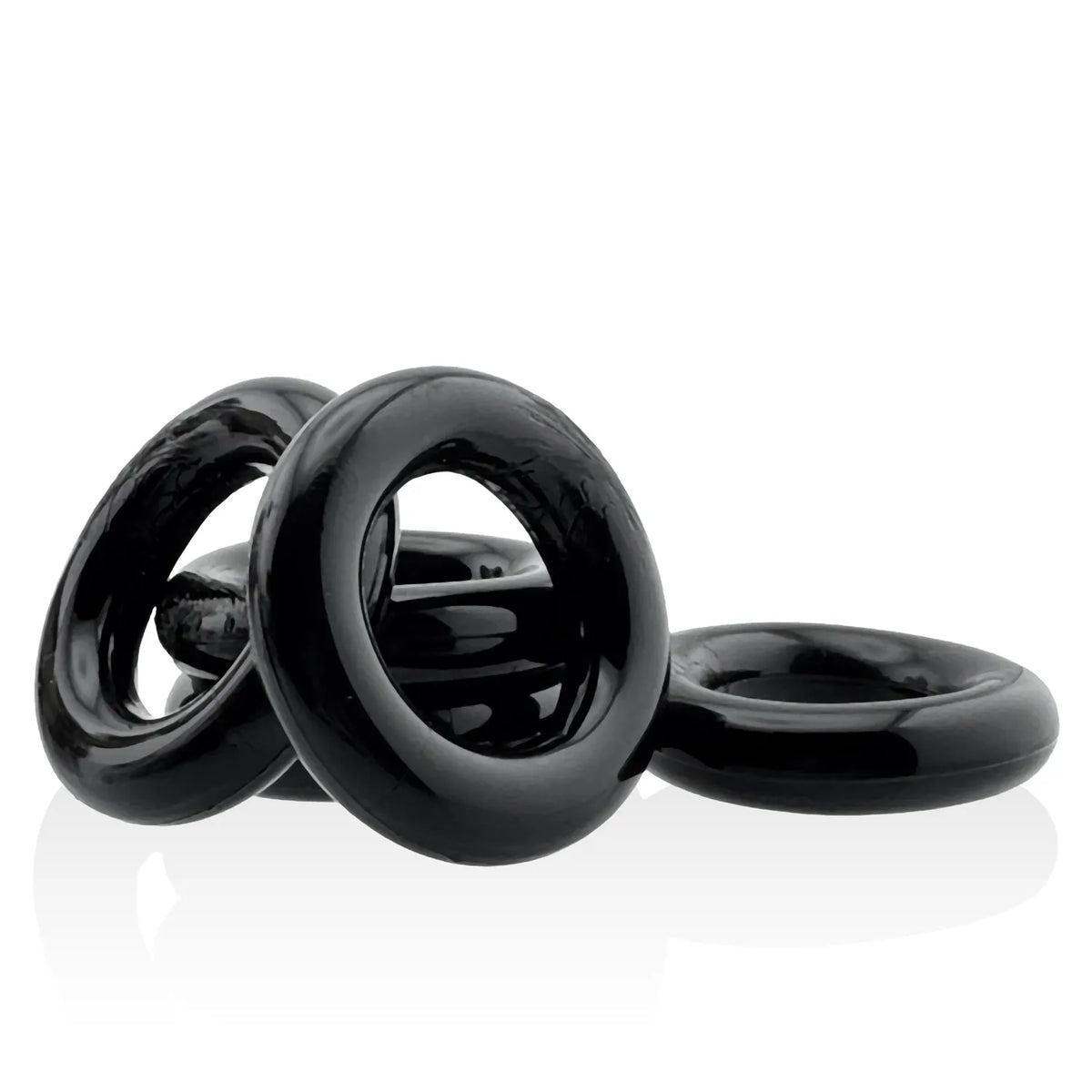 Jacker 5-Stack Five-Pack Tube Super-Strong Cockrings Black > Cock Ring > Sets