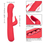 Throb Flutter Red Dual Stimulator Massager with 2x Thumping Action and 7 Vibration Functions, Silicone Waterproof Vibrator > Vibrators > Ladies > Rabbit