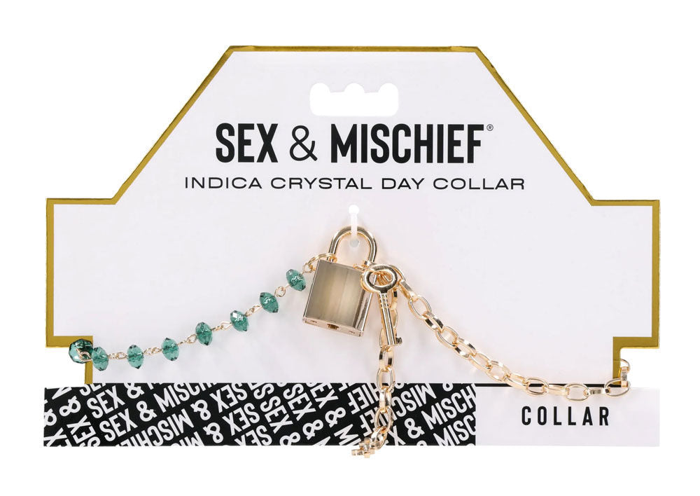 Indica Crystal Day Collar (Green) – Adjustable Jewelry Collar > Bondage Gear > Collars & Leashes