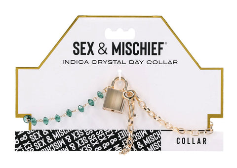 Indica Crystal Day Collar (Green) – Adjustable Jewelry Collar > Bondage Gear > Collars & Leashes