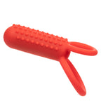 CalExotics Silicone Vertical Dual Enhancer Red Waterproof with 12 Intense Vibration Functions > Cock Ring > Vibrating