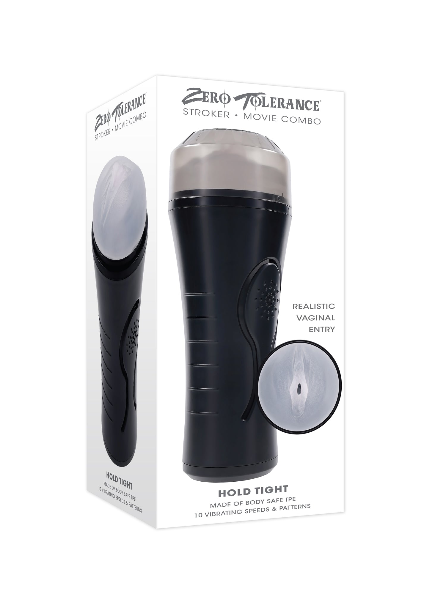 Zero Tolerance Hold Tight Vibrating Stroker Black > Sex Toys For Men > Masturbators > Vibrating