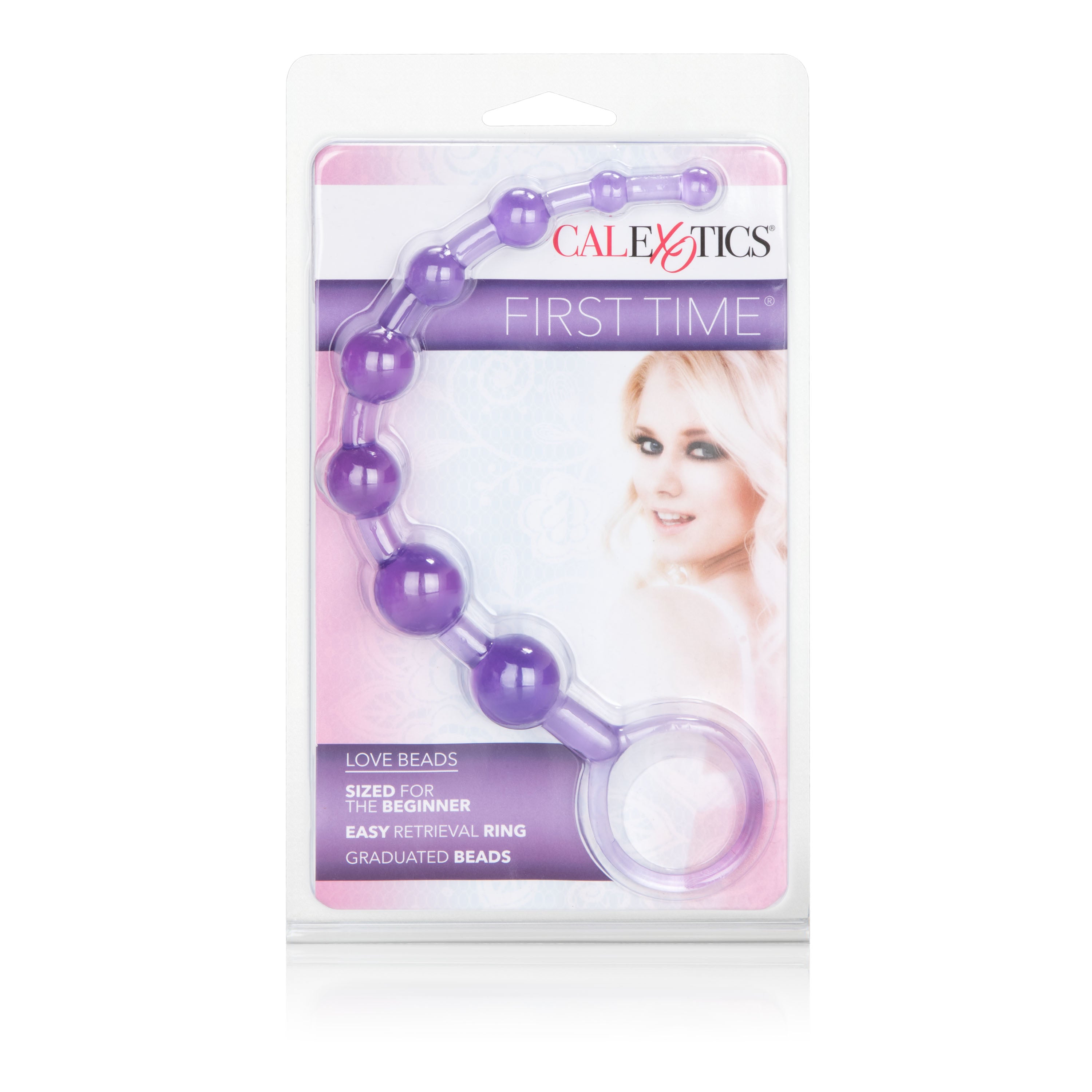 First Time Love Beads Purple Slim Graduated Flexible Anal Beads with EZ Retrieval Ring > Anal Range > Anal Beads