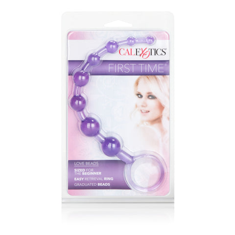 First Time Love Beads Purple Slim Graduated Flexible Anal Beads with EZ Retrieval Ring > Anal Range > Anal Beads